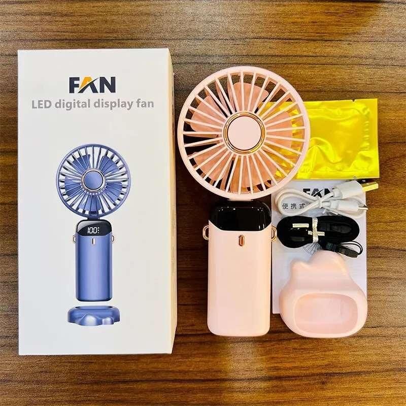 Portable Handheld Fan, Battery Operated Fan with LED Display - DEZZIRE